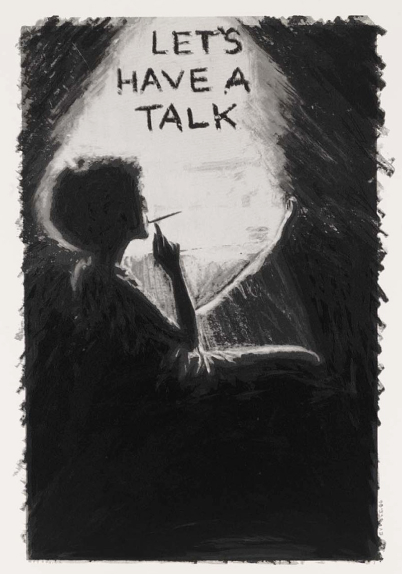 Adrian Piper, <i>Let's Talk</i>, from the portfolio "10: Artist as Catalyst," 1992. Eli and Edythe Broad Art Museum, Michigan State University, MSU purchase, funded by the Office of the Vice President for Research and Graduate Studies.