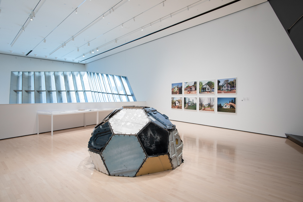 <i>InterStates of Mind: Rewriting the Map of the United States in the Age of the Automobile</i> installation view at the Eli and Edythe Broad Art Museum at Michigan State University, 2020. Photo: Eat Pomegranate Photography.