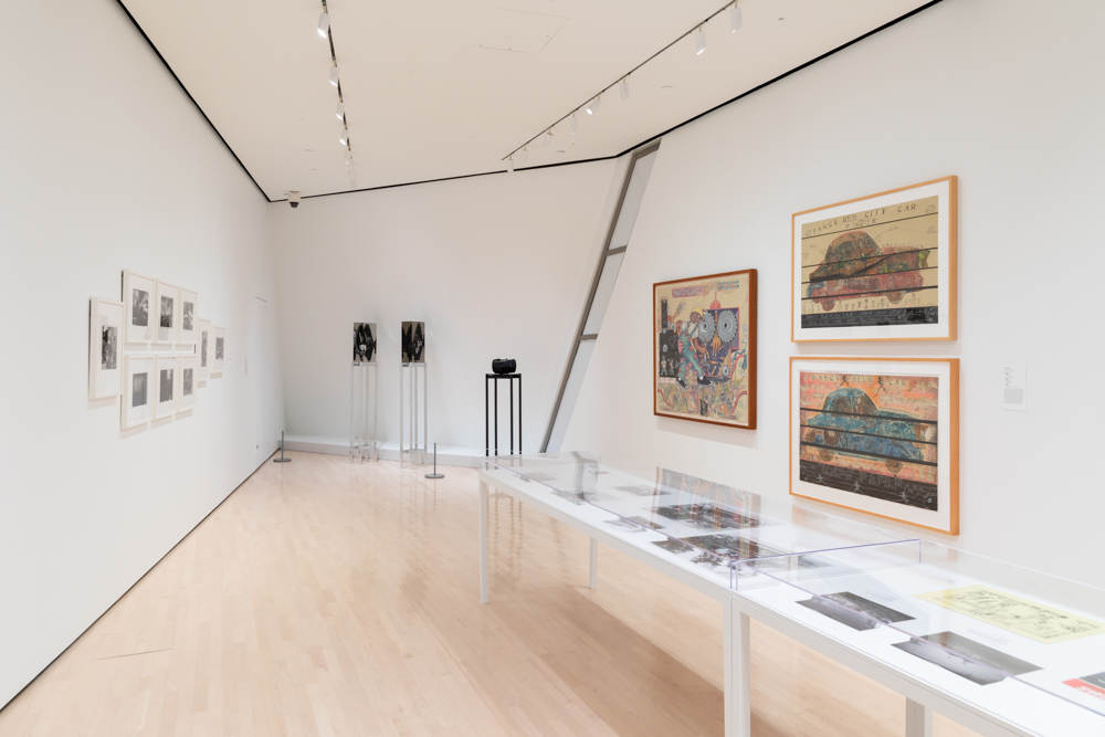 <i>InterStates of Mind: Rewriting the Map of the United States in the Age of the Automobile</i> installation view at the Eli and Edythe Broad Art Museum at Michigan State University, 2020. Photo: Eat Pomegranate Photography.
