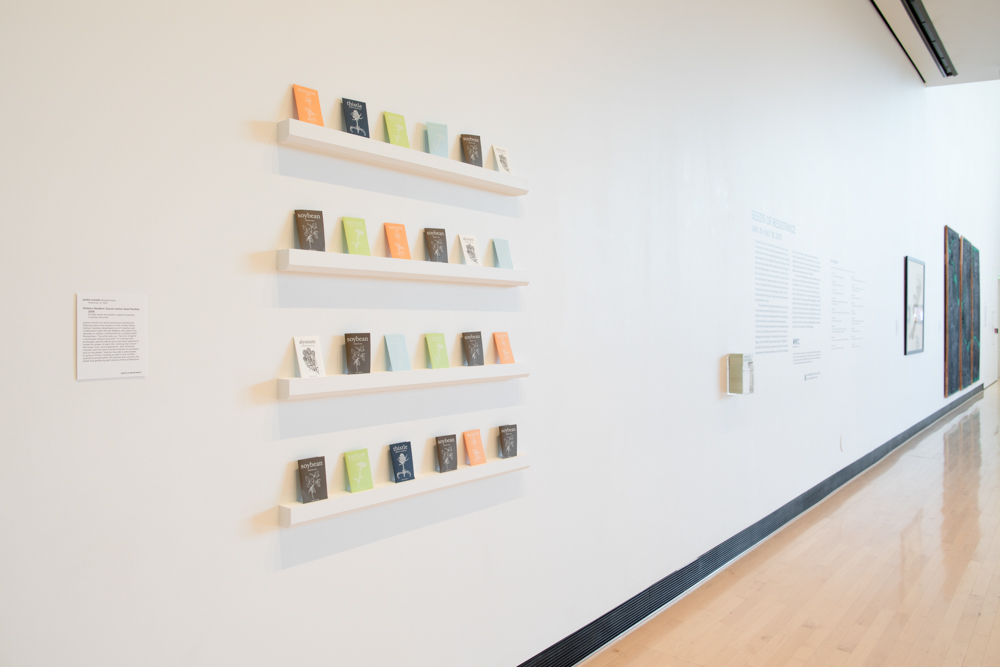 <i>Seeds of Resistance</i> installation view at the Eli and Edythe Broad Art Museum at Michigan State University, 2021. Photo: Eat Pomegranate Photography.