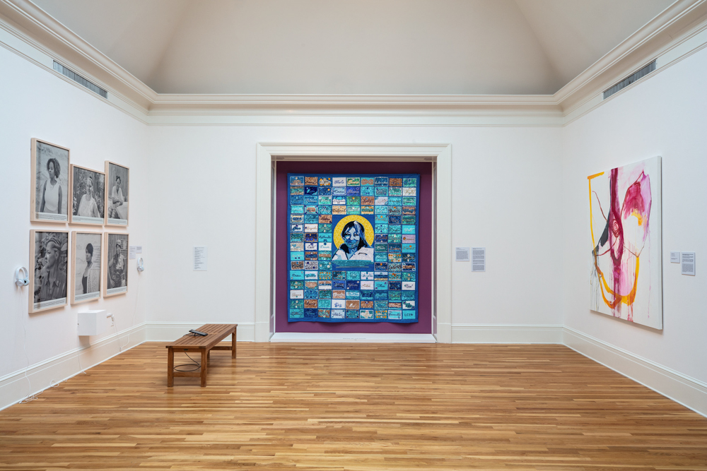 <i>Per(Sister): Incarcerated Women of the United States</i> installation view at the Eli and Edythe Broad Art Museum at Michigan State University, 2021. Photo: Zoe Kissel/MSU Broad. Per(Sister) is a traveling exhibition developed by the Newcomb Art Museum of Tulane University in New Orleans, Louisiana.