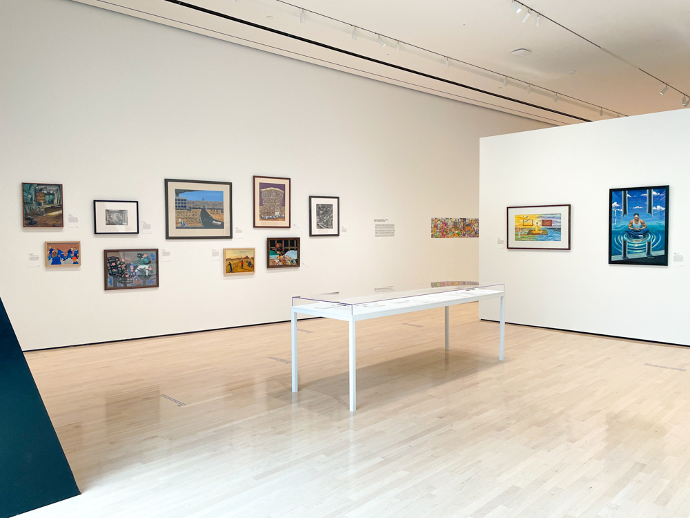 <i>Free Your Mind: Art and Incarceration in Michigan</i> installation view at the Eli and Edythe Broad Art Museum at Michigan State University, 2021. Photo: Zoe Kissel/MSU Broad.