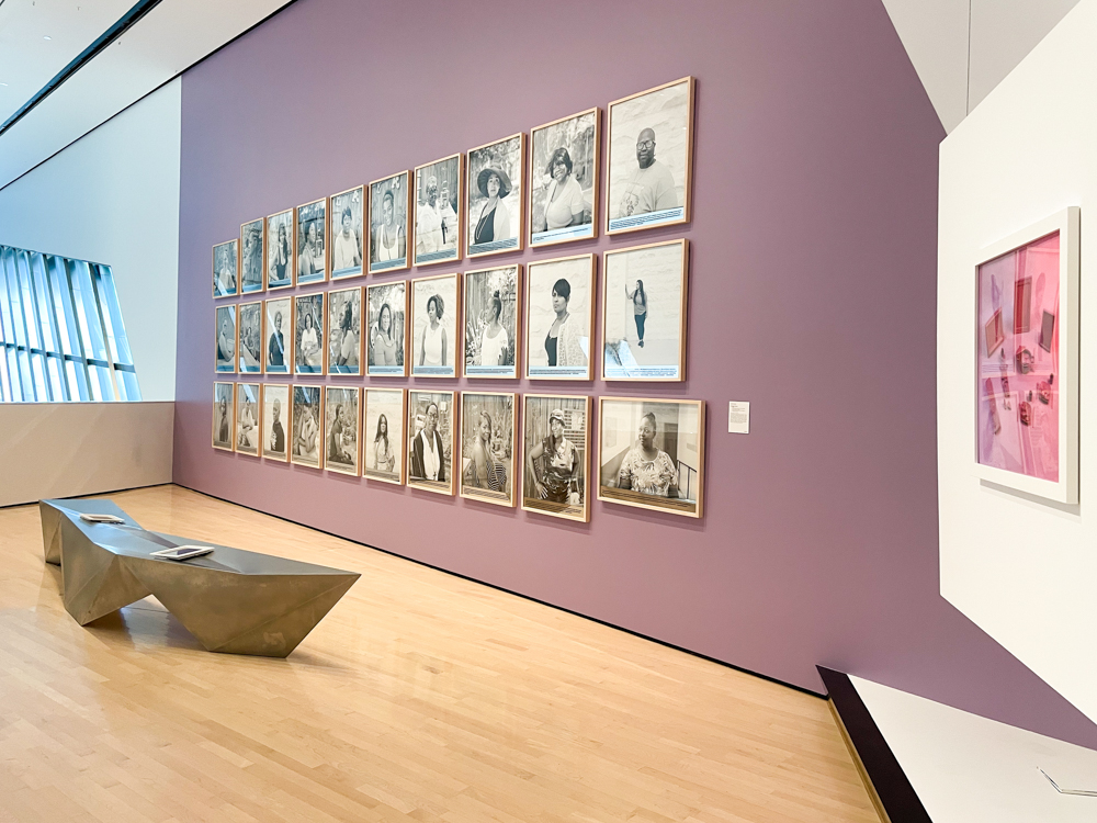 <i>Per(Sister): Incarcerated Women of the United States</i> installation view at the Eli and Edythe Broad Art Museum at Michigan State University, 2021. Photo: Zoe Kissel/MSU Broad. Per(Sister) is a traveling exhibition developed by the Newcomb Art Museum of Tulane University in New Orleans, Louisiana.